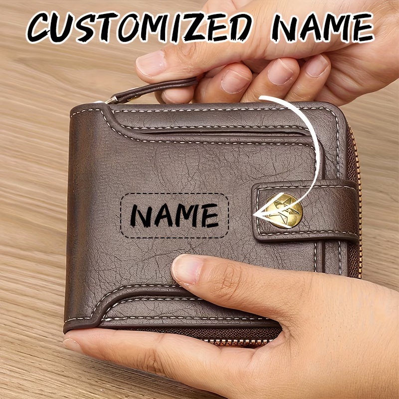 Custom Name Men's PU Wallet, C - Personalized Name Box recension och pris