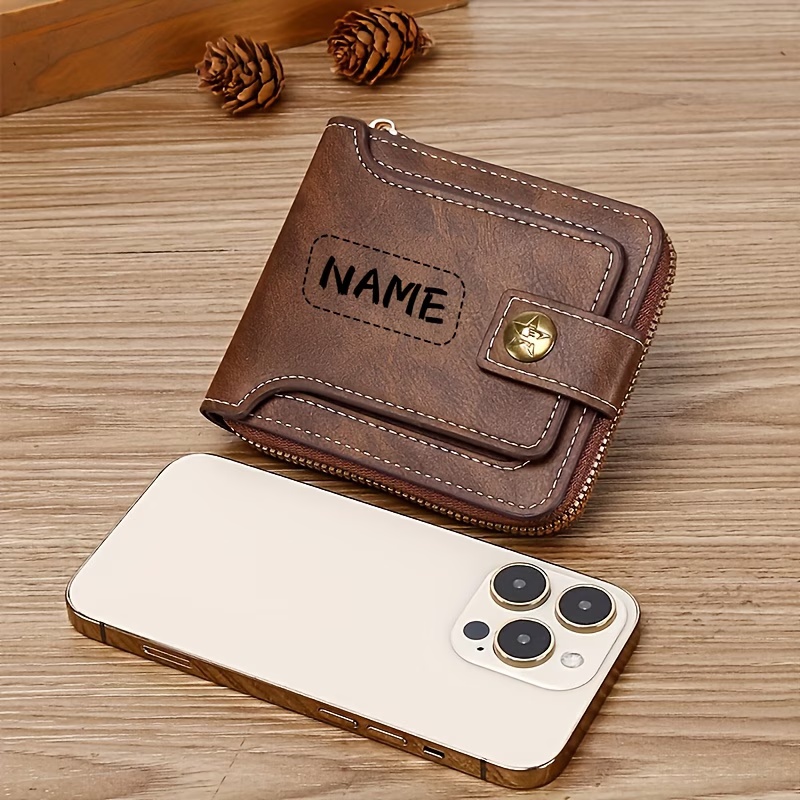 Custom Name Men's PU Wallet, C - Personalized Name Box recension och pris