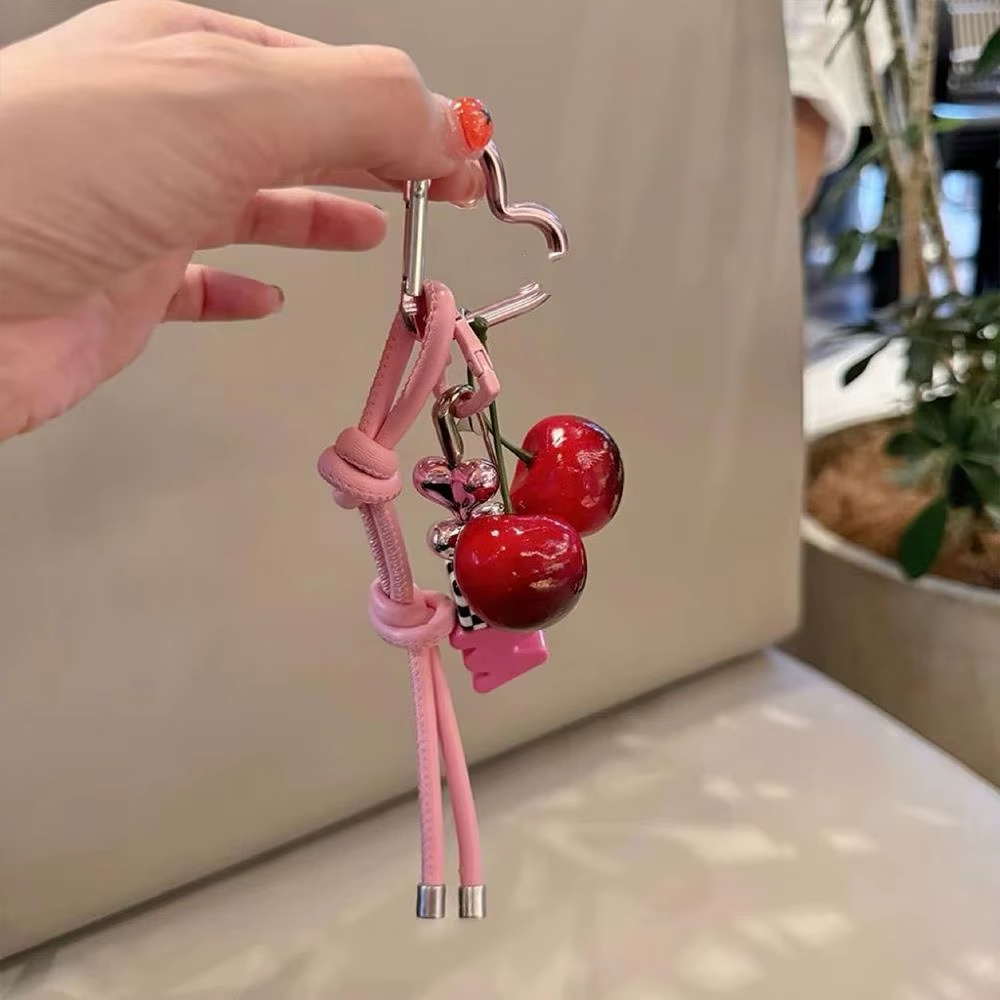 Y2k Cute Cherry Alphabet PU Le - Monogram Keychain Leather recension och pris